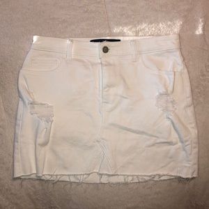 Hollister white ripped skirt